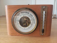 Antike Holz Wand Wetterstation Thermometer Barometer 