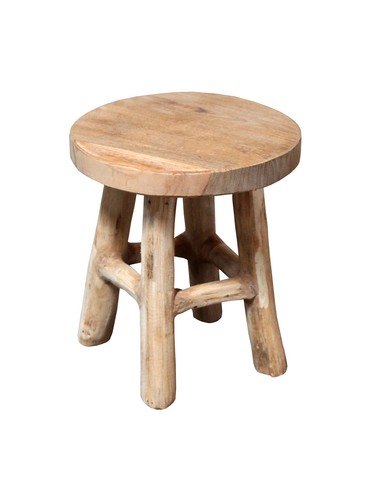 Teak blumen hocker 17x15 - hocker,
