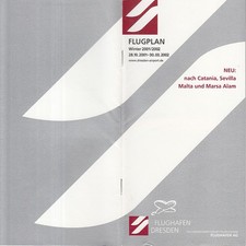 [e87] Flugplan / Timetable - Flughafen / Airport  Dresden - Winter - 2001 / 2002