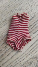 Vintage Barbie oder andere Puppen gestreifter Badeanzug, rot-weiß, 60er