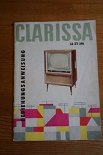 ✅ RFT DDR Bedienungsanleitung für Fernsehgerät CLARISSA VEB FSGW Stassfurt