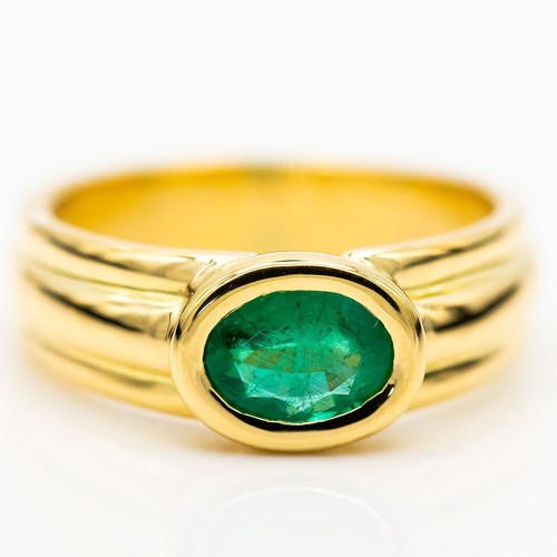 Ring 14k 585 gelbgold smaragd - 14k/585,