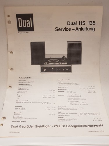Dual service anleitung 135 - service, hs