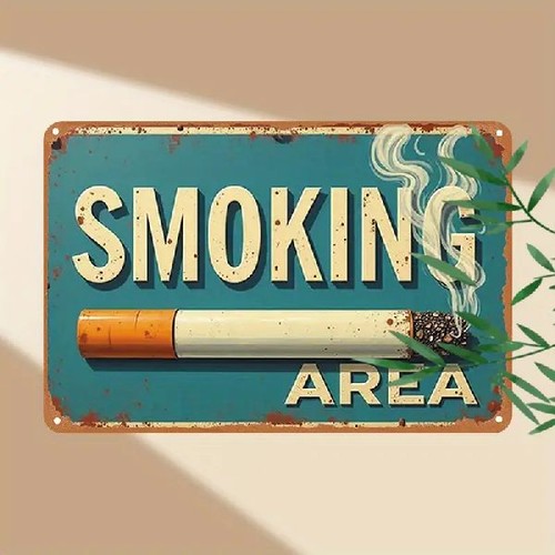 Blechschild smoking area - blechschild,