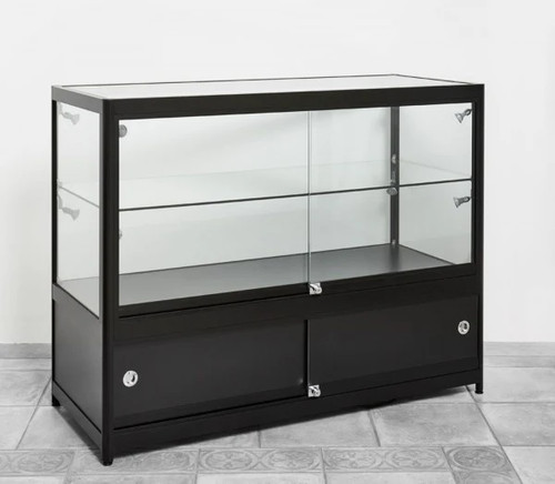 Thekenvitrine schwarz mit