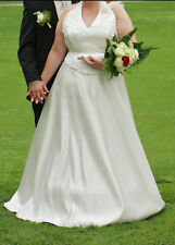 Brautkleid, Gr. 46/48, creme, Hochzeit, hell, Ivory, Stickerei, Rock,Schleppe 1A