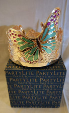 PartyLite Duftwachsglas-Halter Gartenschmetterlinge Metallic  P92931 OVP