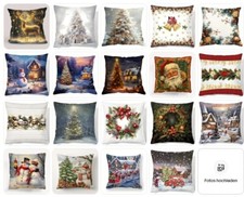 Weihnachts-Kissen-Bezug Hirsch Tannenbaum Weihnachtskranz Flauschig Weich