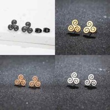 Coole Ohrstecker Damen Herren Ohrringe Silber Rose Gold Schwarz Symbol Schmuck