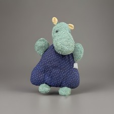 ❗️Rar Vintage Sigikid Nilpferd Hippo Frottee grün blau  Kuscheltier 20 cm K