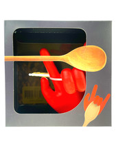 Kochlöffel Ablage Rock Hand Winkee Rocks Rot Löffelhalter Topfdeckelhalter