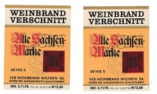 2x Original DDR VEB Weinbrand