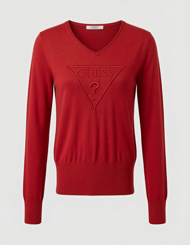 Guess red neck sweater - v-neck,