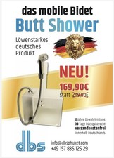 Mobiles Bidet 9.4 L, Podusche aus Acryl, 2 Jahre Garantie,  30 Tage Geld zurück 