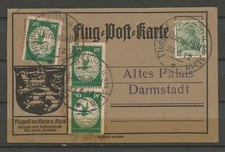 Reich 1912 Darmstadt luftpost flug post karte Rhein Main Mi III 3 85