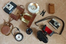 Kamera Fotoapparat Set Agfa Beirette Blitz Leder Tasche Objektiv top Sammler