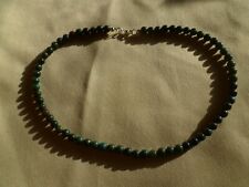 Halskette/ Armband mit Heliotrop, 41 - 48 cm, 6 mm Kugel, 925 Silber, Blutjaspis