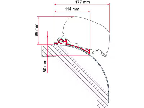 Fiamma f65 f80 - adapter, für