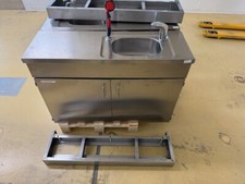 Edelstahl Waschbecken mit Unterschrank 1170x37x90cm