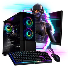 Gamer PC Komplett Set AMD Ryzen 7 5700 8x 4.6 Ghz Radeon 27" TFT 1ms Gaming RGB