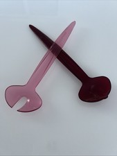 TUPPERWARE Eleganzia Salat-Besteck Salatbesteck Servier Besteck 2tlg. Rot RAR