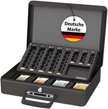 Geldkassette mit Zähleinsatz aus Stahl abschließbar tragbar Schwarz