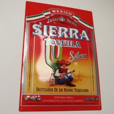 SIERRA Tequila Altes Blechschild Mexiko um 1995 PERFEKT Schnaps Sombrero KAKTUS