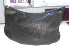 BIBA GROSSE SCHWARZE LEDER HELENA SLOUCH HOBO SCHULTERGREIFTASCHE SEHR GUTER ZUSTAND