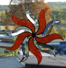 Bleiverglasung Fensterbild Suncatcher Facetten/ Tischkathedralglas in Tiffany