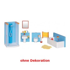 goki 51541 modernes Badezimmer-Set für Puppenhaus Holz