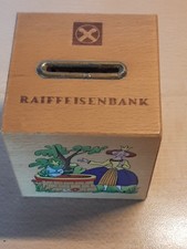 Holz Spardose OHNE Schlüssel Raiffeisenbank Froschkönig Hans im Glück Antik RAR 