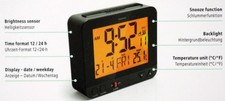DCR Digital Funkwecker Funkuhr Beleuchtung Temperatur Datum 186320 Hama RC 550