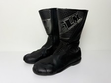 FLM Polo Damen Stiefel Motorradstiefel Biker Schwarz Gr. 41 EU Leder ✅