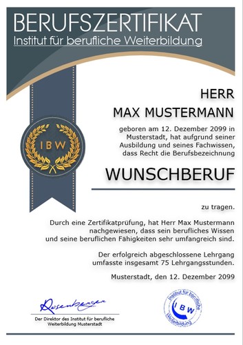 Berufszertifikat premium - berufszertifikat,,