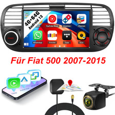 4+64GB Android 13 AutoRadio Für Fiat 500 2007-15 Autoradio Carplay GPS Wifi+CAM
