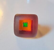 Sehr schöner extravaganter Vintage Ring in rot orange grün aus Glas / Plexiglas?