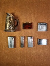 Konvolut 7 alte Feuerzeuge - Colibri, Gemini, Lady, Dior Fabriken - Table Lighter