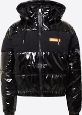 ELLESSE Jacke Schwarz Lack Glänzend Gr. 40 L XL Top Zustand Neu ohne Etikett