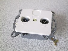 KOPP Antennendose TV-RF Dose EUROPA arktis-weiss UP Unterputz Antenne 2-Loch