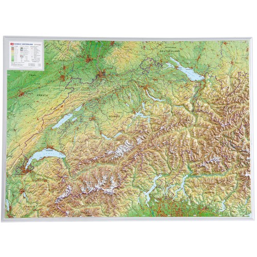 Georelief landkarte schweiz - georelief,