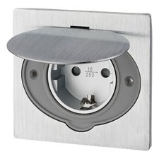 Edelstahl einbausteckdose ip44 - edelstahl,