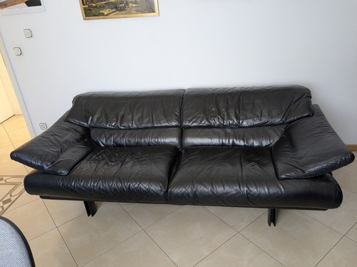 Itala sofa aus leder schwarz - aus,