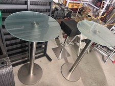 Stehtisch Bartisch für 2 Personen Bistrotisch mit Tischplatte aus Hartglas