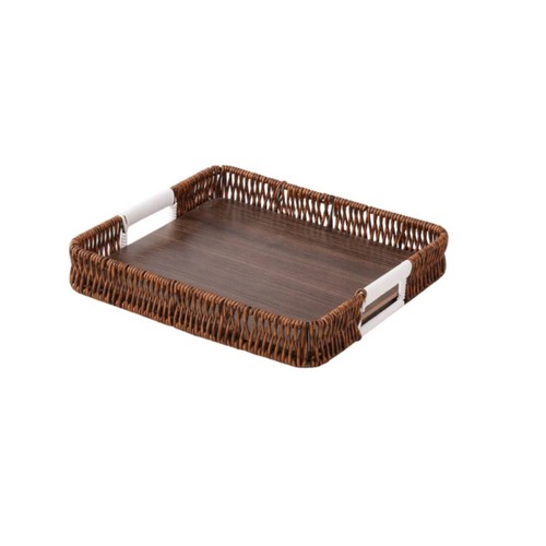 Rattan tablett mit griffen - rattan-tablett,