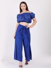 Damen Freizeit Thai Wickelhose Lockere Passform Solide Bindeknoten Hosen Sort...