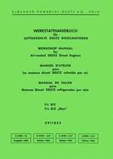 Werkstatthandbuch DEUTZ Motor F3L812 z. B. für den D4005