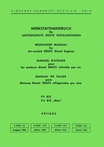 Werkstatthandbuch deutz motor - deutz,