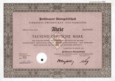 PARKBRAUEREI AG 1965 Pirmasens