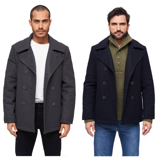 Brandit pea coat jacket - jacket, black