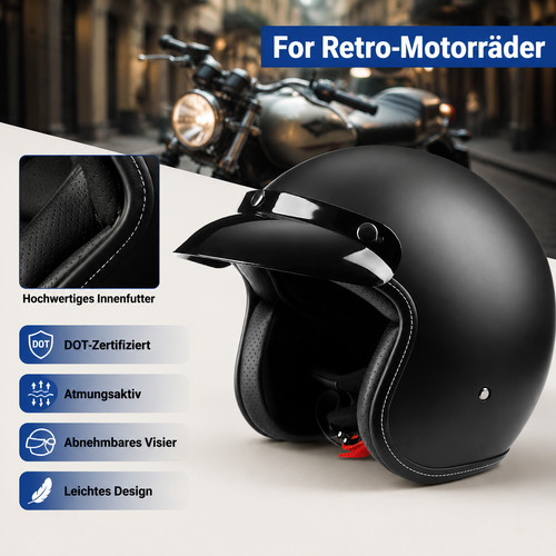 Open face helm - open, stil
